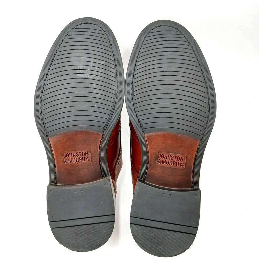 Johnston & Murphy‎ Men's Brown Leather Wingtip Oxford Dress Shoes Size 8M